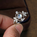 Antique Moonstone Engagement Ring silver
