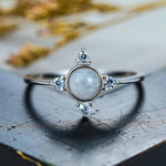 Grey Moonstone Engagement Ring for her