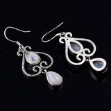 Moonstone Cabochon Earrings 925 sterling silver