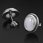 Moonstone Earrings Studs silver