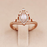 Moonstone Engagement Ring Rose Gold