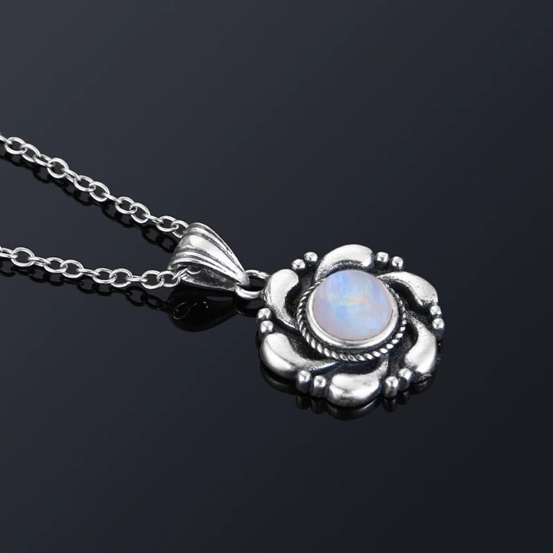 Unique Bargains 925 Sterling Silver Moonstone Necklace Chain For