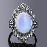 Moonstone Ring in Silver blue