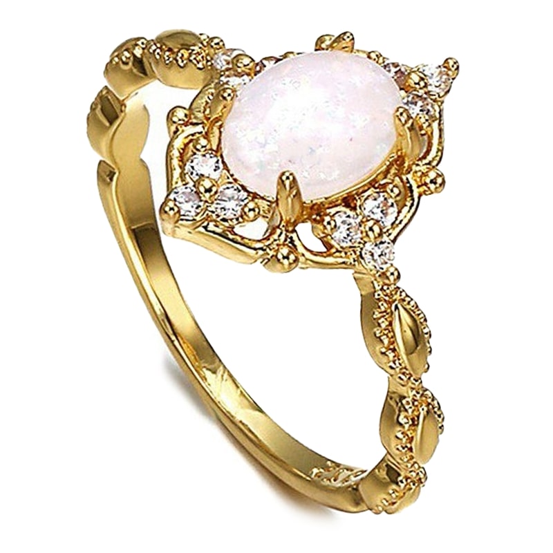 Moonstone Ring with Gold Moonstone Store