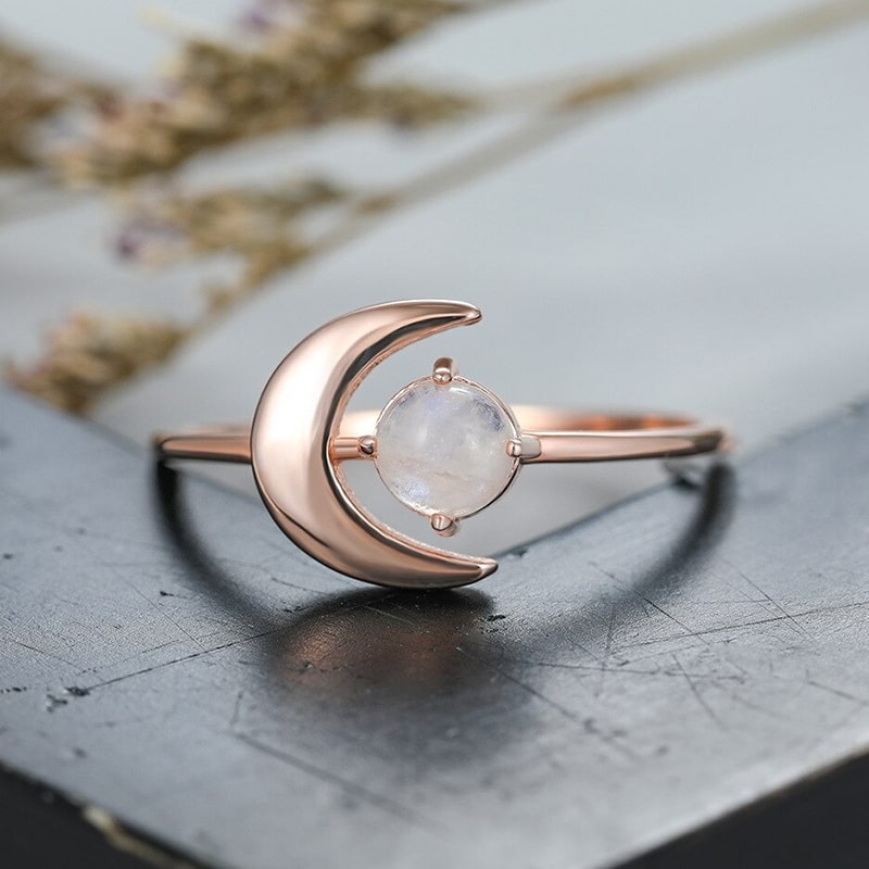 Pink Moonstone Engagement Ring Moonstone Store