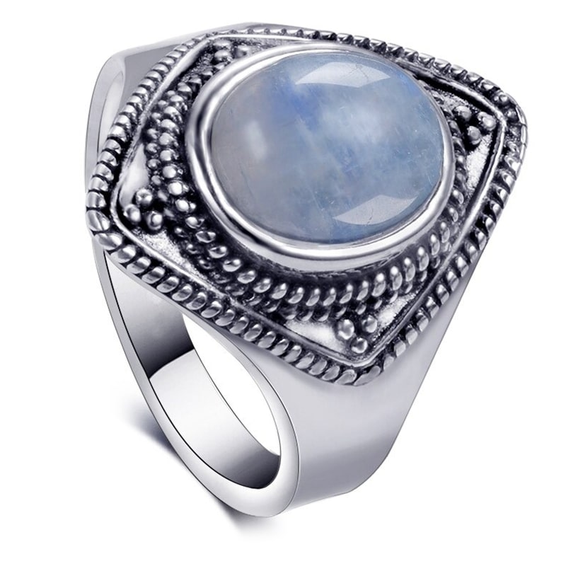 Vintage silver shop moonstone ring