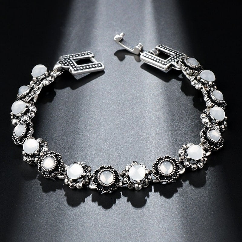 Petit Anjou White Moonstone Crystal Gemstone Bracelet - White