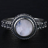 Beautiful Moonstone Ring light blue