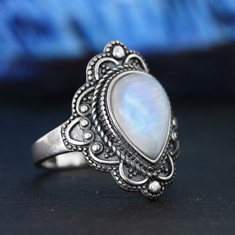 Carat Online Stylish Sterling Silver Moonstone Ring For Girls & Women