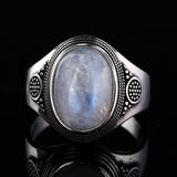 Blue Rainbow Moonstone Ring silver