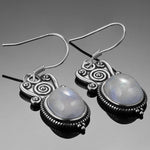 Gray Moonstone Earrings silver