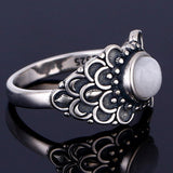 Grey Moonstone Ring Silver 925