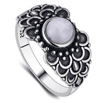 Grey Moonstone Ring Silver