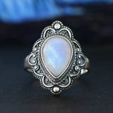 light Blue Moonstone Ring Silver