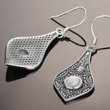Long Moonstone Earrings silver