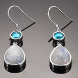 Moonstone Blue Topaz Earrings jewelry