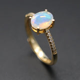 Moonstone Engagement Ring Set in Real Gold