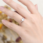 Moonstone Engagement Ring Rose Gold finger