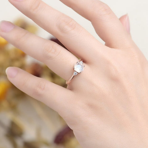 Buy Rainbow Moonstone Diamond Ring-925 Sterling Silver Ring-oval Cut Moonstone  Diamond Ring-june Birthstone Ring-engagement Ring-gift for Her Online in  India - Etsy