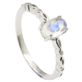 Moonstone Engagement Ring Silver
