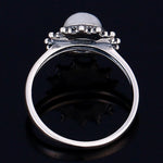 Moonstone Engagement Ring Vintage 925 silver