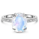 Moonstone Engagement Ring with Diamonds
