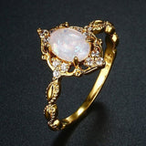 Moonstone Engagement Ring with Gold