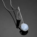 Moonstone Long Necklace silver