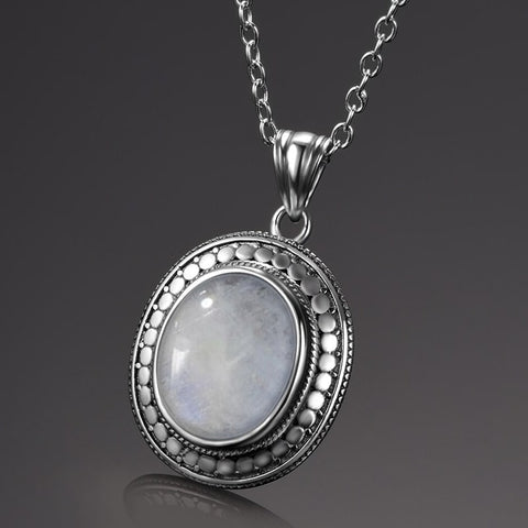 Fashion Moonstone Necklace Teardrop Necklace Jewelry Decoration Vintage  Style Silver Color Chain Pendant Gifts for Women - Walmart.com