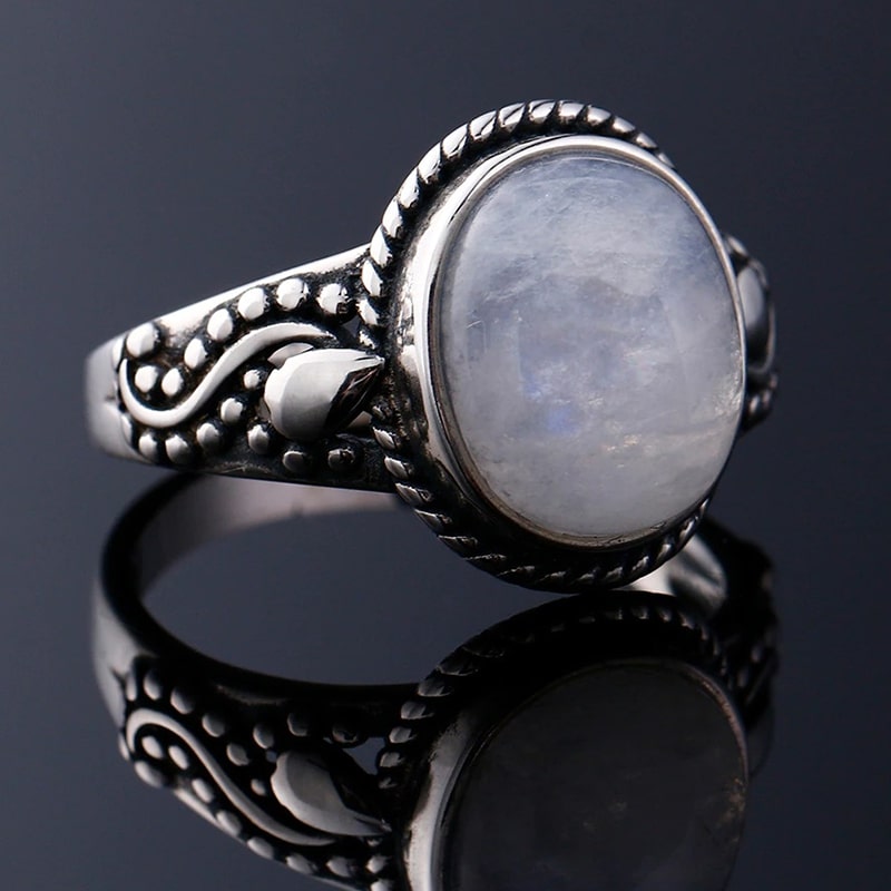 Content Oval Carved Moonstone Ring | Skylight Jewelers | Custom Jewelry  Design