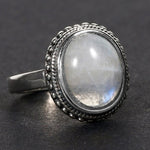 Moonstone Ring Simple Genuine