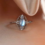 Moonstone Ring Wedding silver