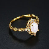 Moonstone Ring with Gold woman