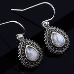 Moonstone Teardrop Earrings silver