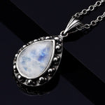Moonstone Teardrop Necklace Silver