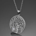 Moonstone Tree Necklace Silver