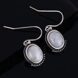 Natural Moonstone Earrings silver