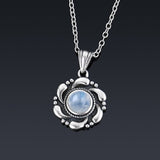 natural Moonstone Necklace Silver Chain