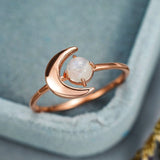 Pink Moonstone Engagement Ring for her