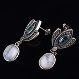 Raw Moonstone Earrings silver