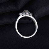 Raw Moonstone Engagement Ring silver