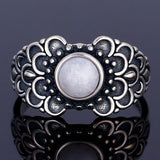 real Grey Moonstone Ring Silver