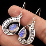 Real Moonstone Earrings Sterling Silver