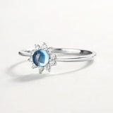 Simple Moonstone Engagement Ring silver