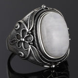 Vintage Oval Moonstone Ring silver